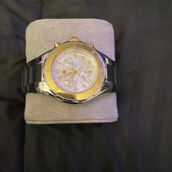 MICHELE JELLYBEAN TWO TONE 38MM WATCH Michele Jelly Bean 38MM Two Tone Stainless Steel & Silicone  main image 2